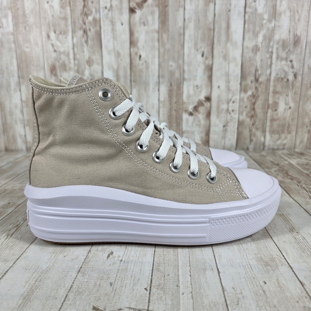 Converse Chuck Taylor All Star Lift Platform High Top Canvas Beige Womens 6